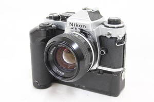 Y2511 ニコン Nikon FE2 NewNikkor 50mm F1.4 フィルムカメラ ボディレンズセット MD-12付き ジャンク