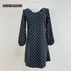 ●美品【MISCH MASCH】ドット柄ワンピース（38）秋冬　フェミニン