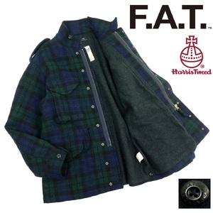 【B3210】FAT×HARRIS TWEED エフエイティー ハリスツイード M-65 フライトジャケット ウールジャケット チェック 別注