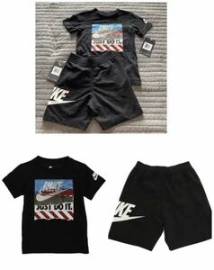 新品NIKEナイキ　BOYSセットアップ　100 スポーツカジュアル　カッコいい　ハーフパンツ 上下セット バスケ