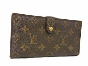 1円 LOUIS VUITTON ルイヴィトン T61217 モノグラム コンチネンタルクラッチ がま口 二つ折り 長財布 ウォレット ブラウン系 FA9529