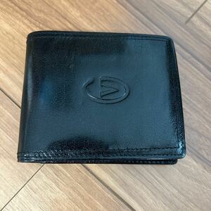 【I】 GIANNI VALENTINO 牛革 二つ折り財布 ブランド ジャンニヴァレンチノ ブラック 美品