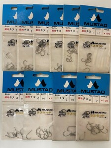 マスタッド　MUSTAD　細地　チヌ　( 1号×6点)　( 4号×4点)　各10本入　2種10点　送料無料　H201