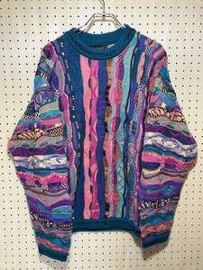 【M】 1990s COOGI 3D knit wool sweater 90年代 クージー ニット ウール セーター オーストラリア製 F249