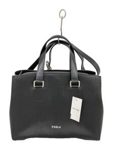 FURLA◆ショルダーバッグ/レザー/BLK/無地