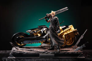 FFVII クラウド&フェンリル(バイク) 完成塗装済みスタチュー&ディスプレイベース ガレージキットフィギュア 1/4スケール 即決 送料無料