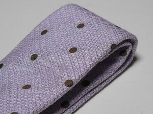 ABLA（KITON傘下)◆ナポリ◆Made in Italy◆ネクタイ◆Dotted Knit Tie◆71% Silk, 29% Linen/絹麻◆Lavender◆アブラ/Napoli/イタリア製