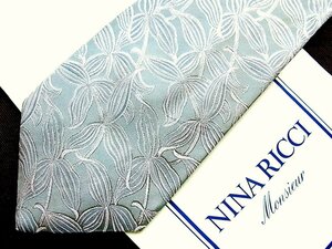 ♪22257D♪状態並品【植物 葉っぱ 柄】ニナリッチ【NINA RICCI】ネクタイ