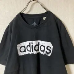 adidas アディダス Tシャツ カットソー ブラック 人気 古着 黒