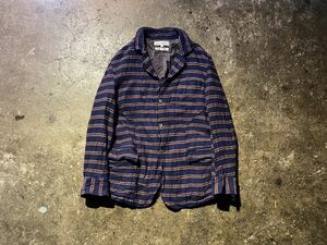 COMME des GARCONS SHIRT 04AW ウール縮絨ボーダー3Bジャケット コムデギャルソンシャツ 2004AW W12063 M