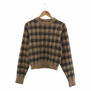 【美品】 N°21 / ヌメロヴェントゥーノ | チェック カシミヤ混 ニット | 42 | ベージュ/ブラック/ピンク | レディース