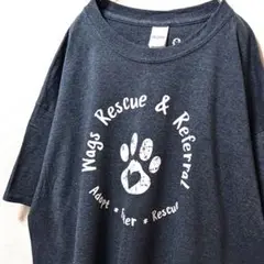 ギルダン ワグスレスキュー ロゴ Tシャツ グレー 灰色 XL 古着