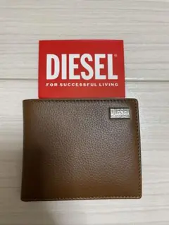 DIESEL ブラウンレザー 二つ折り財布