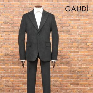 24AW/GAUDI/50サイズ/コーデュロイ スーツ しっとり なめらか 無地 シングル クラシコ トラッド 上品 新品/黒/ブラック/ja410/