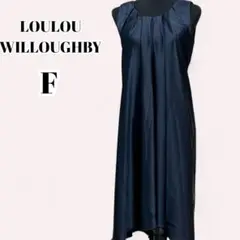 4345【LOULOU WILLOUGHBY】２　プリーツドレス 　ネイビー