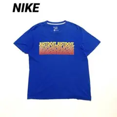 00’s ナイキ JUST DO IT プリントTシャツ ブルー Lサイズ