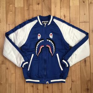 SHARK スカジャン Sサイズ bomber jacket a bathing ape BAPE エイプ ベイプ アベイシングエイプ ジャケット スタジャン varsity WGM 9090