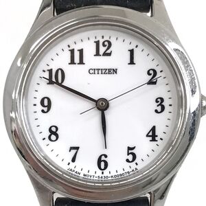 美品 CITIZEN シチズン 腕時計 5430-K006147 クオーツ アナログ ラウンド ホワイト シルバー コレクション シンプル 電池交換済 動作確認済