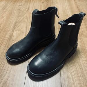 新品 訳あり ZARA トラックソール サイドゴアブーツ 26.5cm 41 ALL BLACK メンズ ザラ ブーツ シューズ ノンレザー 厚底 脚長