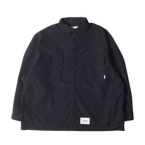 WTAPS ダブルタップス シャツ サイズ:L 23AW リップストップ スナップボタン ナイロン シャツ (WCPO 02 / LS / NYLON. RIPSTOP) ネイビー