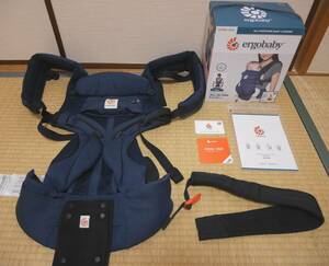 ★中古良品！ Ergobaby エルゴベビー オムニ 360 クールエアー ミッドナイトブルー OMNI360 抱っこ紐 紺 上級モデル クリーニング済 送料込