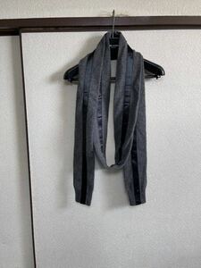 【良品】【レターパックプラス対応】 NUMBER NINE ナンバーナイン カシミア100% MUFFLER マフラー 小物 巻物 グレー GREY 即決早い者勝ち