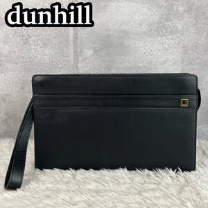 美品　ダンヒル　クラッチバッグ　セカンドバッグ　レザー　ブラック　ゴールド金具 dunhill セカンドバッグ　レザー　メンズ　レディース