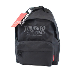 【天白】マンハッタンポーテージ THRASHER×Manhattan Portage スラッシャー コラボ バックパック リュック ブラック