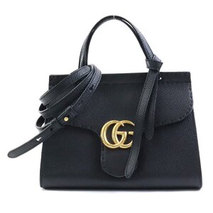 グッチ GUCCI ハンドバッグ 斜め掛けショルダーバッグ GGマーモント レザー ブラック e58248k