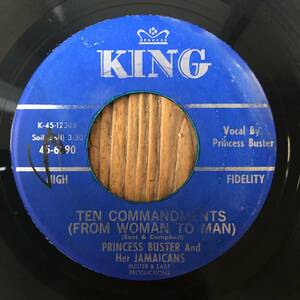 ★送料込み！レア！Answer Song to P.BUSTER/US ORIGINAL 【Princess Buster - Ten Commandments (From Woman To Man)】7inch King Records