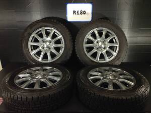 R180　タイヤホイール4本　AMALIA　165/70R14　4.5J　+45　PCD100/4H　DUNLOP　WINTERMAXX　スタッドレスタイヤ