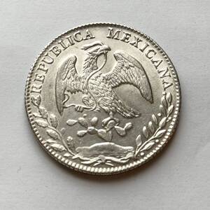 メキシコ銀貨　1877年　重量約27.17g ［2-254］