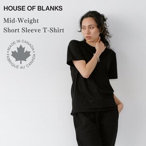 【サイズ L】HOUSE OF BLANKS ハウスオブブランクス ミドルウェイト 無地 半袖Tシャツ ブラック カナダ製 MID-WEIGHT SHORT SLEEVE T-SHIRT