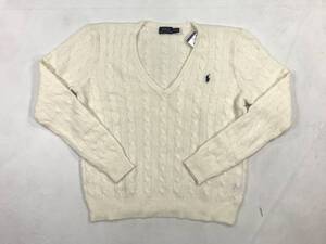 新品 アウトレット 19217 レディース XLサイズ Vネック ウール wool セーター polo ralph lauren ポロ ラルフ ローレン