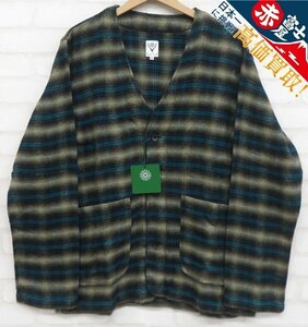 8T0737/未使用品 SOUTH2WEST8 V NECK ARMY SHIRT Acrylic Plaid NS798 サウスツーウエスト アーミーシャツ アクリルカーディガン