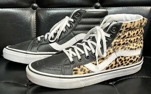 美品 VANS 定価17600円 SK8-HI REISSUE CALF HAIR 24cm レオパード ハラコ ヒョウ柄 レザー