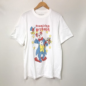 MARTINE ROSE print T-shirt プリント クルーネック コットン カットソー メンズ Lサイズ ホワイト系 マーティン ローズ トップス A2582◆