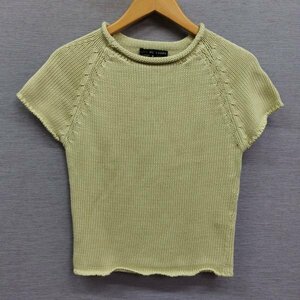 H245 RALPH LAUREN ラルフローレン フレンチスリーブ ニットソー ニット カットソー 重ね着 コットン レディース ピスタチオ サイズ M