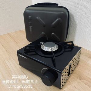 キャンプ用 超高品質 2000w ガスバーナー 卓上コンロ ステンレス製 アウトドア CB 缶 登山 着火装置付 収納ケース付 21×11×18cm 1.1kg