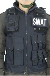 ＳＷＡＴ ミルフォース ベスト レプリカ サバゲー ＭＷ1 ファイナルスタンド サバゲー ブラック コスプレ ベスト　