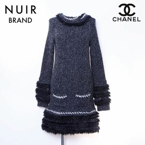 シャネル CHANEL ワンピース ツイード ウール ブラック