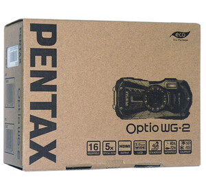 【中古】PENTAX製 デジカメ Optio WG-2 レッド/1600万画素 本体のみ 液晶画面いたみ 元箱あり [管理:1050024950]