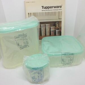 ◆未使用◆タッパーウェア【MMだ円・MMスクエア・MMラウンド】水色シール蓋◆Tupperware