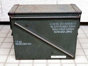 ミリタリー 弾薬箱 サバゲー アンモ缶 アンモボックス 米軍放出品 M430 M16A2 40mm 48カートリッジ　ビンテージ　オブジェ　インテリア