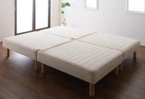 日本製ポケットコイルマットレスベッド MORE モア マットレスベッド スプリットタイプ キング 脚7cm キング