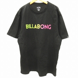 ビラボン BILLABONG Tシャツ 半袖 ロゴ プリント コットン 黒 ブラック XL トップス メンズ