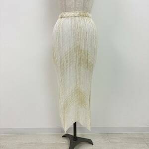 美品 ISSEY MIYAKE イッセイミヤケ FETE フェット 二重 プリーツ 模様柄 ギザギザ ロング スカート SKIRT MADE IN JAPAN 日本製 サイズ 2