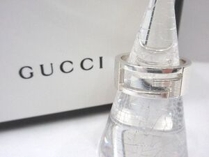 ☆GUCCI グッチ インターロッキング Gリング Gカット 指輪 表記サイズ15 Ag925 シルバー 中古 メンズ アクセサリー☆