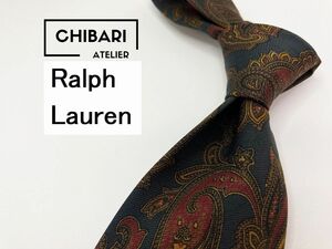 【超美品】Ralph Lauren　ラルフローレン　ペイズリー柄 ネクタイ 3本以上 送料無料 メンズ ブラウンネイビー　1104290