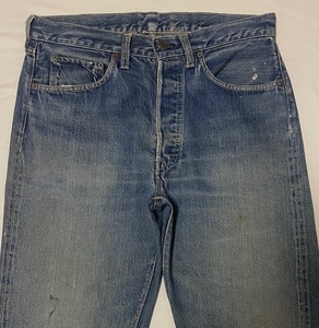 60S LEVIS リーバイス501BIGE Vステッチ アタリ抜群 実寸W約31～32インチ リペア済み【検索501XX 502 606 505 